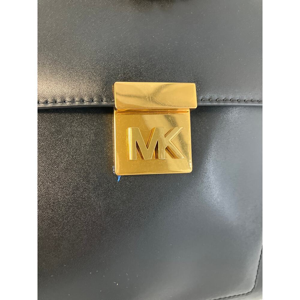 MICHAEL KORS, BLACK SMOOTH LEATHER LATCH CLOSURE BACKPACK` - Picture 11 of 16